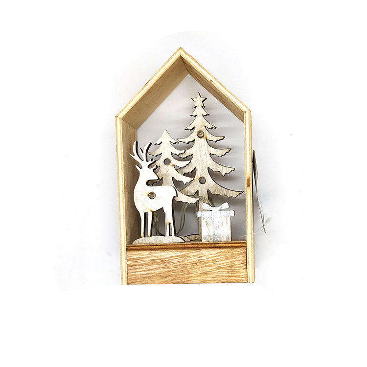 For Bedroom Decoration Will Shine Craft Supplies Wooden Deer Lamp Pendant Gifts Crafts Wooden